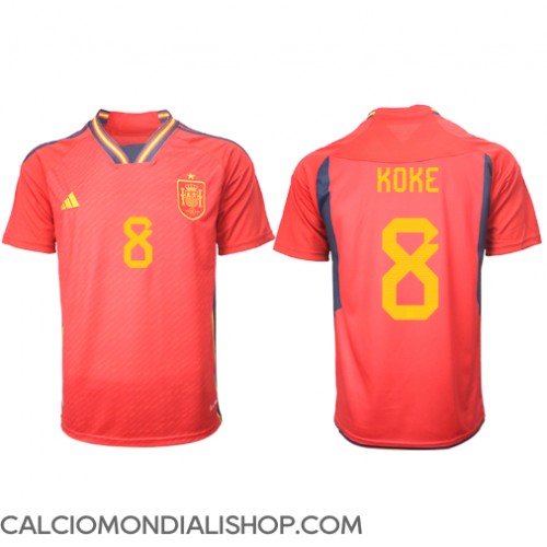 Maglie da calcio Spagna Koke #8 Prima Maglia Mondiali 2022 Manica Corta